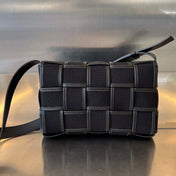 SMALL CASSETTE 23 IN BLACK CANVAS AND CALFSKIN TRIM