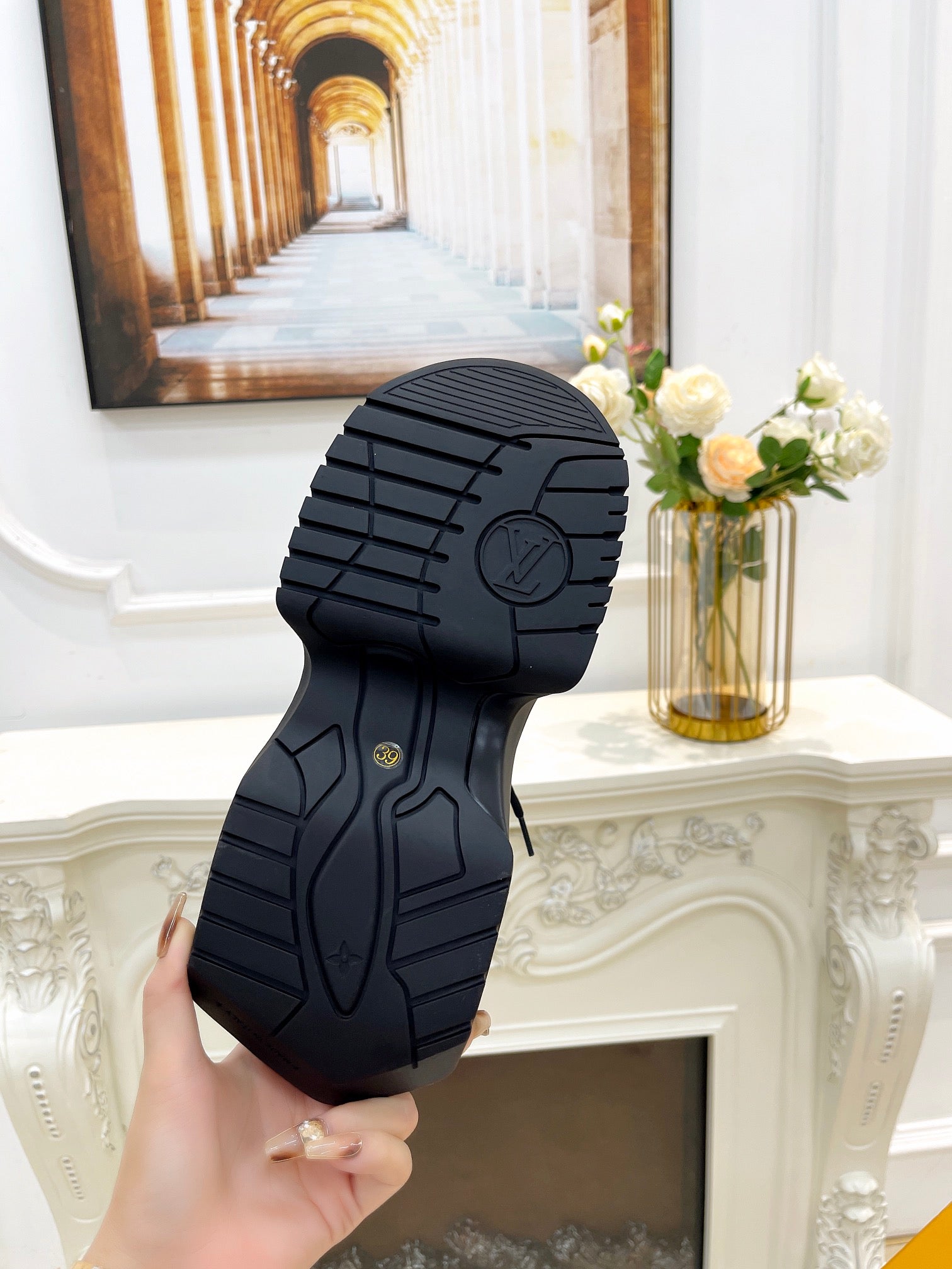 LV ARCHLIGHT 2.0 PLATFORM SNEAKER IN BLACK MIX CHOCOLATE BROWN MIX OF MATERIALS