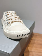 BALENCIAGA 25S SPORT CLOGS IN CREAM WHITE CANVAS