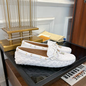 LV GLORIA FLAT LOAFER LOGO STAMPING WHITE