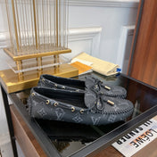 LV GLORIA FLAT LOAFER CLASSIC MONOGRAM BLACK