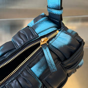 SMALL BRICK CASSETTE 23 IN SKY BLUE MIX BLACK LAMBSKIN