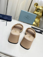 PRA EMBROIDERED SANDALS 45 BEIGE LAMBSKIN