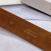 CL LARGE 35 MM BELT IN BRONZE BROWN CALFSKIN LIGHT GOLD HARDWARE