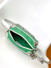 LV 25S MINI SOFT TRUNK BAG 18 IN FOREST GREEN CALFSKIN SILVER HARDWARE