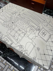 CHANEL 25S SCARF 140 IN SILK WOOL 726478