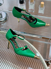 MARY JANE PUMP 7 CM IN EMERALD GREEN CALFSKIN