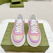 GG TRAINER LIGHT GRAY AND PURPLE CALFSKIN