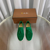 LP SUMMER WALK TASSELS LOAFERS DARK GREEN SUEDE
