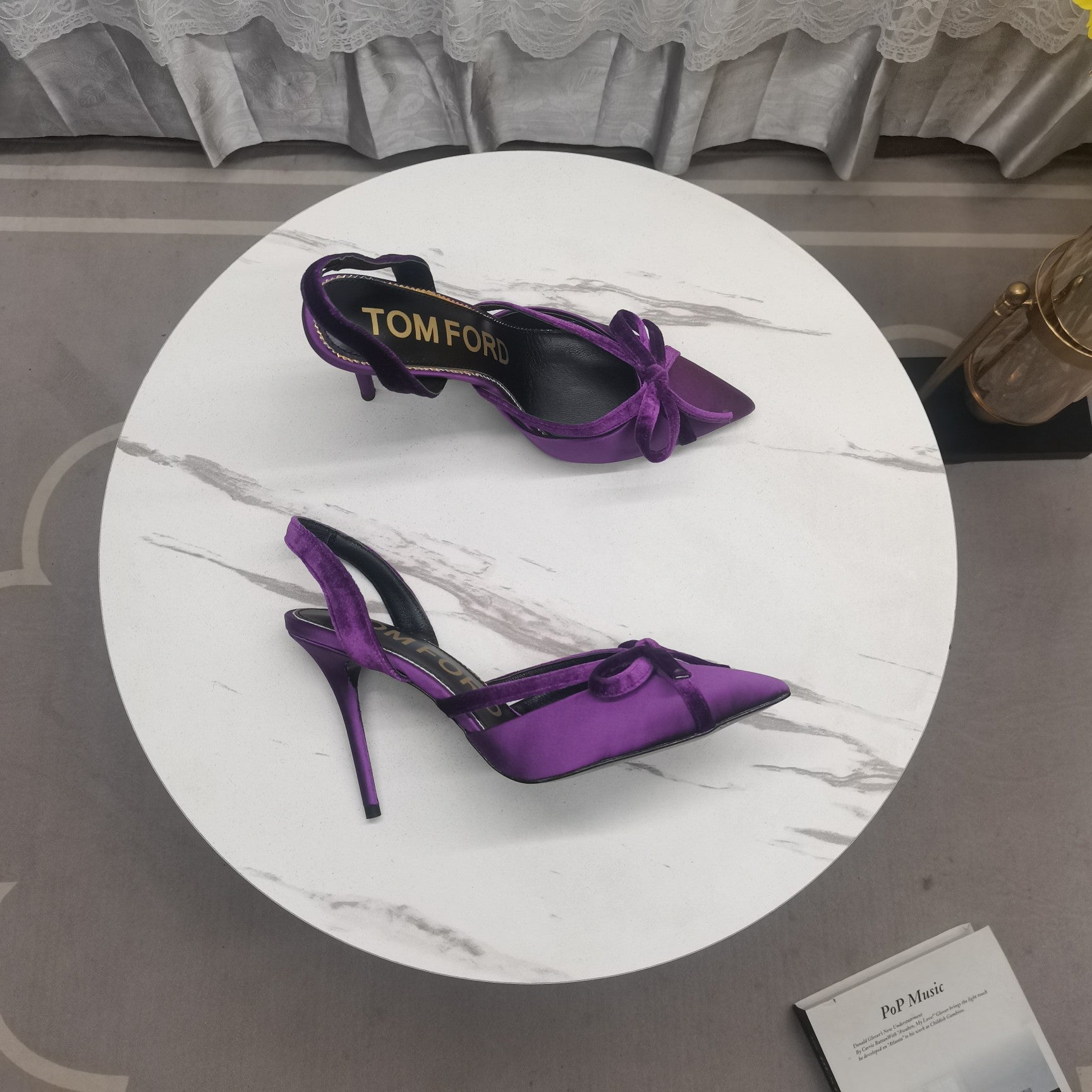 SLINGBACK PUMPS 10 CM IN PALATINATE PURPLE SILK AND SUEDE