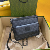 GG SMALL 21 CROSSBODY BAG WITH TAG IN BLACK CANVAS