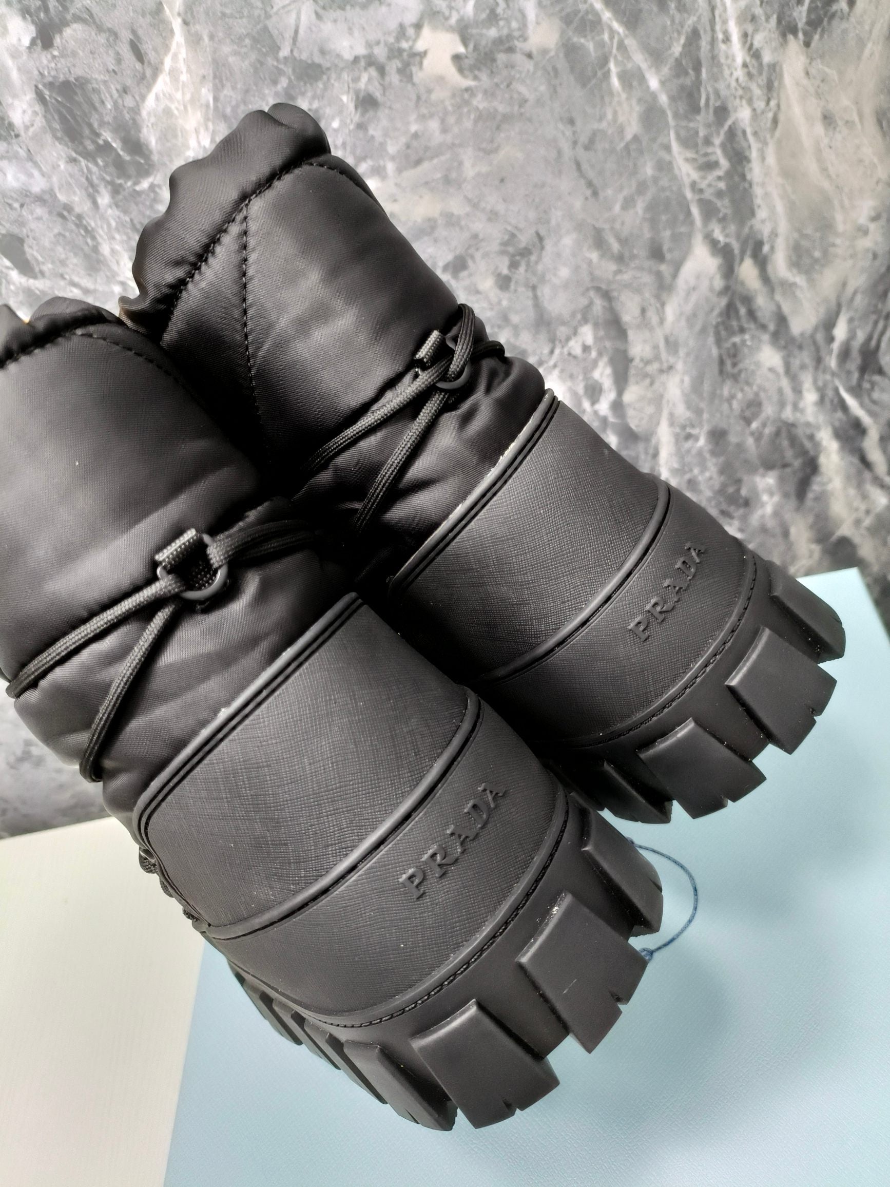 PRA RE-NYLON GABARDINE APRÈS SKI BOOTIES BLACK