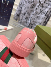 GG ACE GG SUPREME TRAINER BRIGHT PINK CALFSKIN