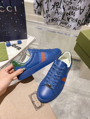 GG ACE GG SUPREME TRAINER AZURE CALFSKIN