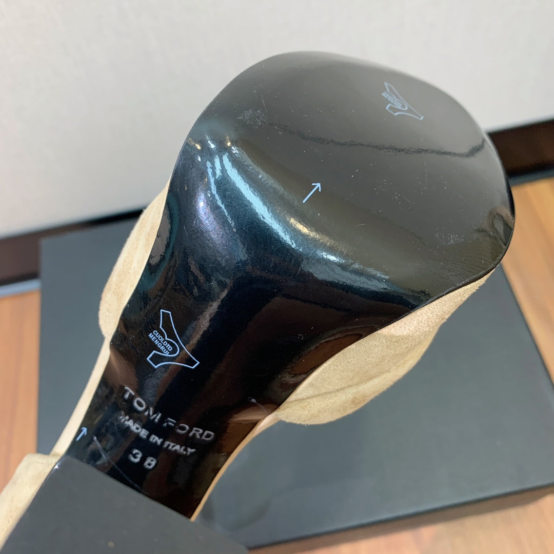 HIGH HEEL 14.5 CM SANDALS IN TORTILLA BROWN SUEDE