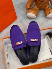 0Z Mule Violet Silk Thick Cloth/Sheepskin