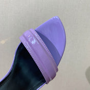 BALMAIN 26S METAL-HEEL SANDALS 105 MM IN PURPLE CALFSKIN