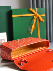 233 BAG 25 IN ORANGE CALFKIN AND GOYARDINE CANVAS