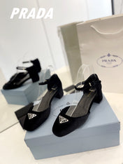PRA MARY JANE PUMPS BLACK SATIN