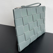 LARGE CASSETTE POUCH 35 IN GUNSMOKE CALFSKIN