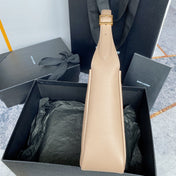 LE 5 À 7 SMALL SUPPLE 23 IN BEIGE LAMBSKIN GOLD BUCKLE