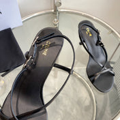 HIGH HEEL SANDAL 65MM IN BLACK CALFSKIN