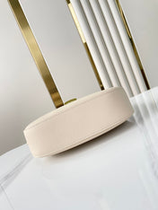 LOW KEY SHOULDER BAG 26 IN QUARTZ GRAINED CALFSKIN GOLD BUCKLE