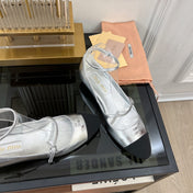 Sandal Ballets Silver Sheepskin
