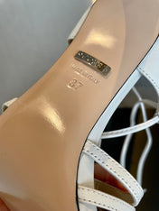 GG CRYSTAL HORSEBIT SANDAL CREAMY WHITE LAMBSKIN