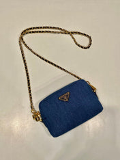 MINI BAG 14 IN AZURE BLUE DENIM GOLD HARDWARE
