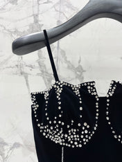YSL 25S VELVET RHINESTONE DRESS STYLE 179