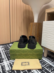 GG LOAFER WITH WEB IN BLACK CALFSKIN