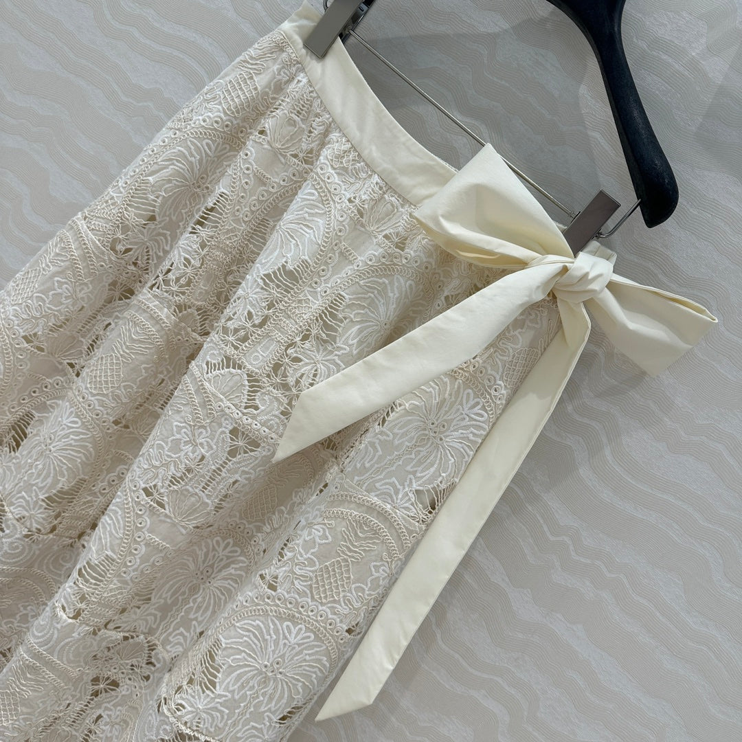 VALENTINO LONG SKIRT WITH LACE TRIM 261434