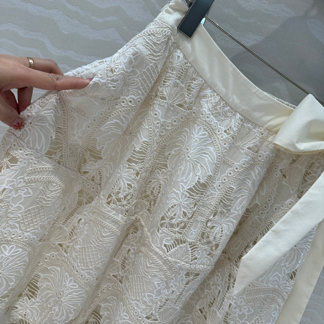 VALENTINO LONG SKIRT WITH LACE TRIM 261434