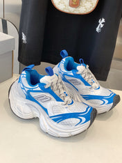 DAD SHOES IN WHITE MIX BLUE MESH AND CALFSKIN