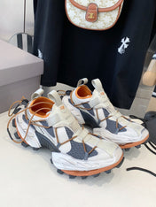 HIKE SNEAKER IN BEIGE AND ORANGE MESH, POLYURETHANE AND POLYESTER