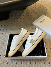 TRAINER LOW LACE-UP SNEAKER IN WHITE MIX BEIGE CANVAS