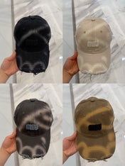 MM BASEBALL CAP IN DARK MOCHA BROWN DISTRESSED FABRIC STYLE 2