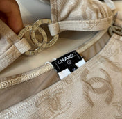 SWIMSUIT IN NUDE EMBROIDERED LOGO 604223