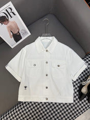 DIOR WHITE SHORT-SLEEVE DENIM JACKET