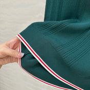 GUCCI V-NECK SLEEVELESS KNIT TOP IN DEEP SEA GREEN