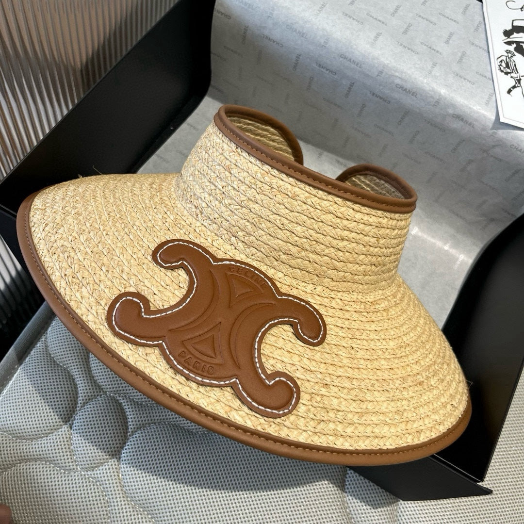 WIDE BRIM HALF HEAD HAT MODEL 650339 IN NATURAL RAFFIA STRAW