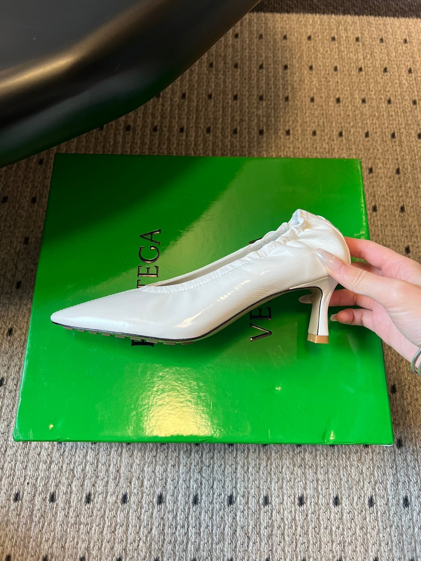 BOTTEGA VENETA 26S HIGH HEELS 40 MM IN WHITE CALFSKIN