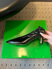 BOTTEGA VENETA 26S HIGH HEELS 40 MM IN BLACK CALFSKIN