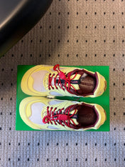 BOTTEGA VENETA 26S SNEAKERS IN LIGHT YELLOW SUEDE AND CREAM WHITE MESH FABRIC