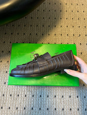 BOTTEGA VENETA 26S LOAFERS IN CHOCOLATE BROWN LAMBSKIN WITH GOLD HARDWARE