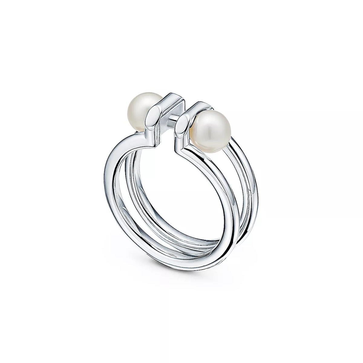 DOUBLE PEARL SILVER RING