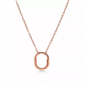 LOCK MEDIUM PENDANT PINK DIAMOND PINK GOLD NECKLACE