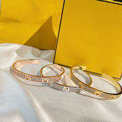F BRACELET PINK GOLD DIAMOND CUFF