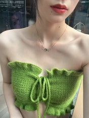 WULU 3 MOTIF DIAMOND PINK GOLD NECKLACE